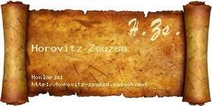 Horovitz Zsuzsa névjegykártya